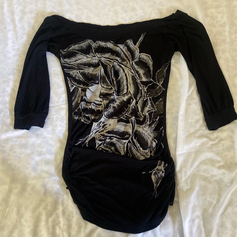 off shoulder goth top y2k